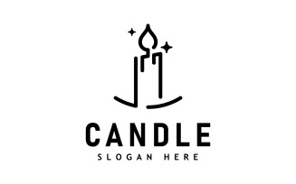 Candle Light Flame Logo Design Illustration V5