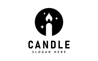 Candle Light Flame Logo Design Illustration V7
