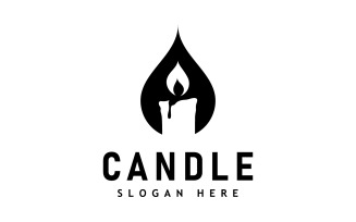 Candle Light Flame Logo Design Illustration V8