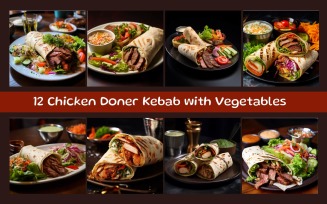 Chicken Doner Kebab with Vegetables