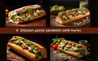 Chicken pesto sandwich with herbs