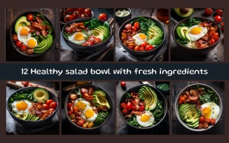 Healthy salad bowl with fresh ingredients