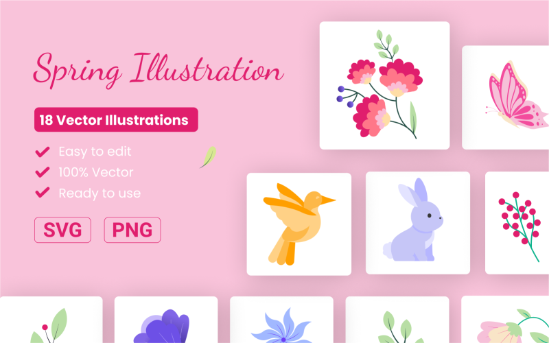 18 Spring Illustration Pack