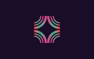 Modern Gradient Color Geometric Logo Design Template