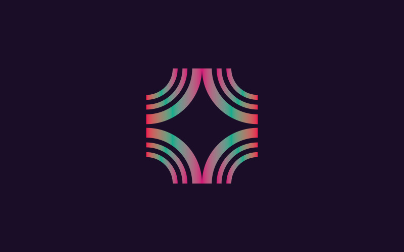 Modern Gradient Color Geometric Logo Design Template Logo Template