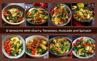 Omelette with Cherry Tomatoes, Avocado and Spinach
