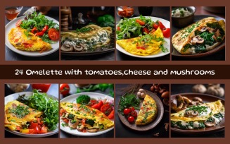 Omelette with tomatoes,cheese and mushrooms