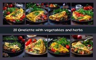 Omelette with vegetables and herbs