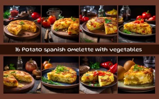 Potato spanish omelette with vegetables