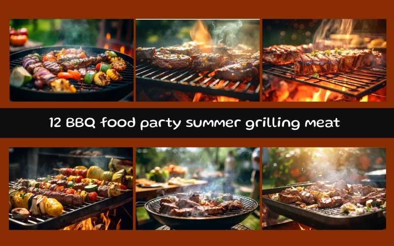 Barbecue food party summer grilling meat Background