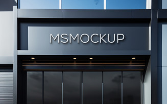 Modern Storefront Logo Mockup Psd Buyilding Front Sign Logo Mockup