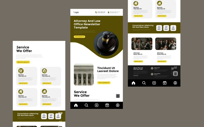 Multipurpose Lawyer, Attorney and Law Office Email Newsletter Template Corporate Identity
