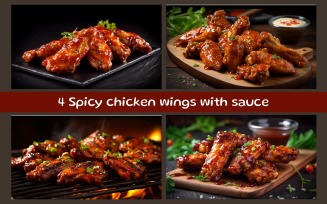 Spicy chicken wings with sauce