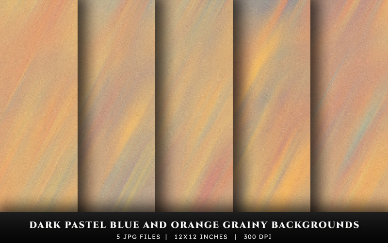 Dark Pastel Blue and Orange Grainy Texture Backgrounds
