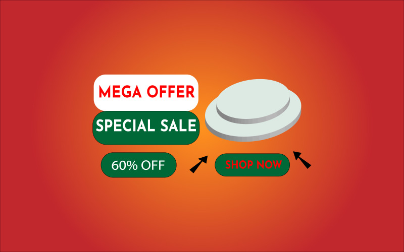 Discount Special Sale Mega Offer Banner Tag 18 Product Mockup