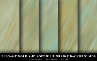 Elegant Gold and Soft Blue Grainy Texture Backgrounds