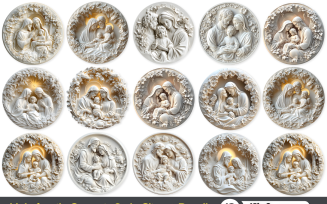 Holy Family Ceramic Style Clipart Bundle