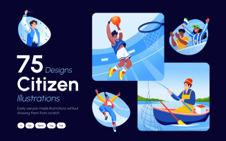 Modern Citizens Illustration Set