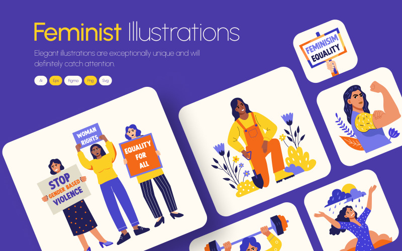 Modern Feminist Icons Illustration