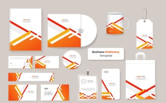 Office stationery template set , Modern professional business stationery set .