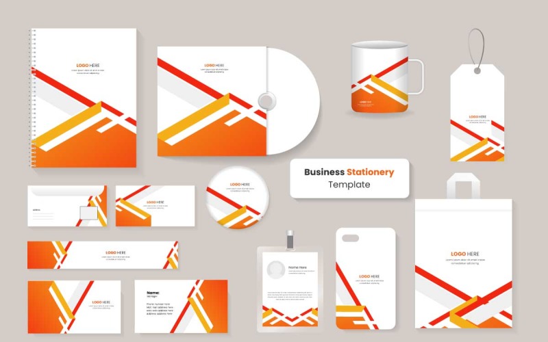 Office stationery template set , Modern professional business stationery set . Illustration