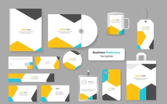 Office stationery template set , Stylish business stationery items set .