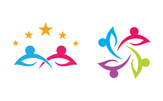 Community and adoption care network and social icon illustration v.38