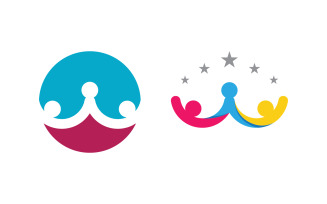 Community and adoption care network and social icon illustration v.41