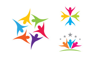 Community and adoption care network and social icon illustration v.50