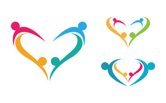 Community and adoption care network and social icon illustration v.53