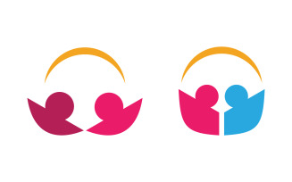 Community and adoption care network and social icon illustration v.79