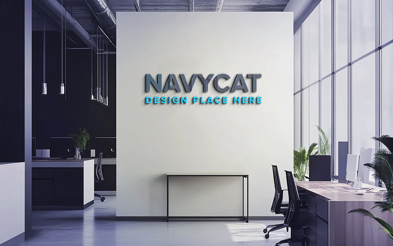 Indoor Office Wall Mockup Product Mockup
