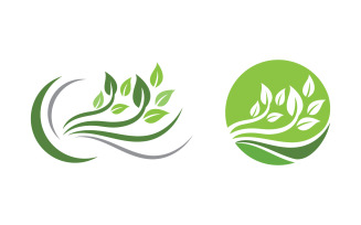 Nature leaf ecology vegan concept Logo illustration v.39