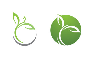 Nature leaf ecology vegan concept Logo illustration v.53