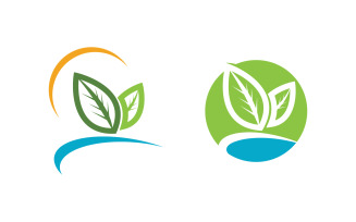 Nature leaf ecology vegan concept Logo illustration v.57