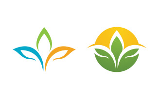 Nature leaf ecology vegan concept Logo illustration v.59