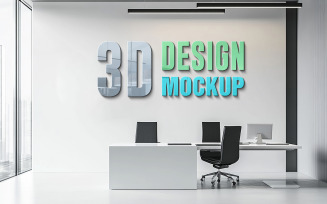 Office Wall Logo Mockup Indoor