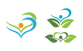 Healthy life Human character logo sign illustration v.188