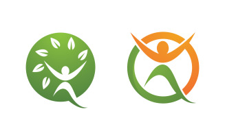 Healthy life Human character logo sign illustration v.193