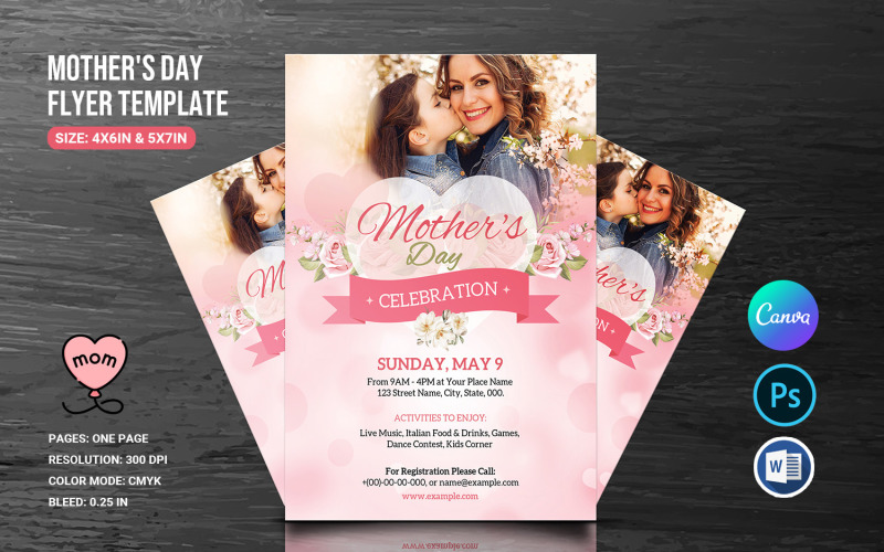 Mother's Day Party Invitation Template | Elegant & Editable Design Corporate Identity