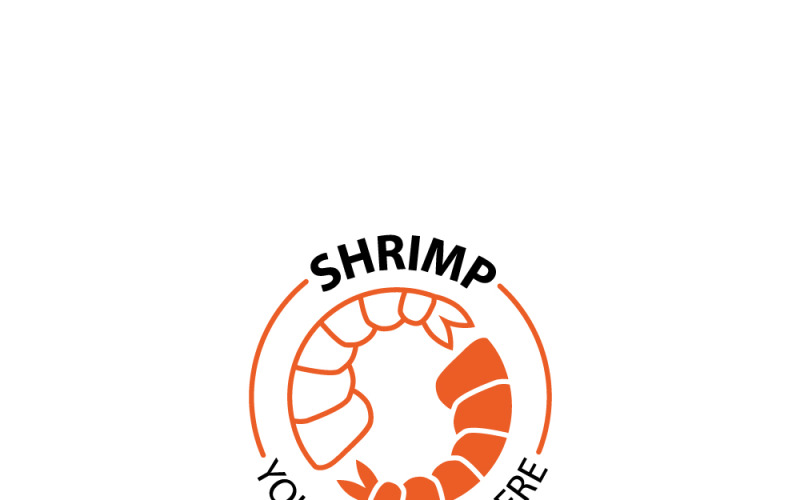 Shrimp logo. Seafood product Logo Template