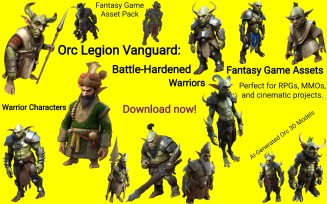 Orc Legion Vanguard: Battle-Hardened Warriors 3D Model