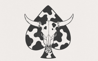 Western Bull Skull PNG, Retro & Neon Western PNG, Cow Print Design, Checkered Print, Boho Bull