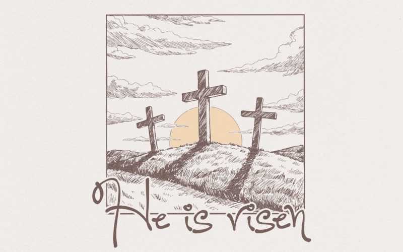 He Is Risen PNG, Sublimation Design, Easter Shirt PNG, Jesus Easter PNG, Christian Easter PNG, Illustration