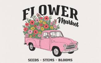 Spring Flower Market PNG, Sublimation Designs, Spring Graphics, Digital Download, Tumbler Graphics,