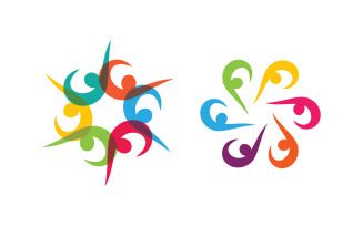 Community and adoption care network and social icon illustration v.87