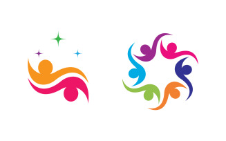 Community and adoption care network and social icon illustration v.89