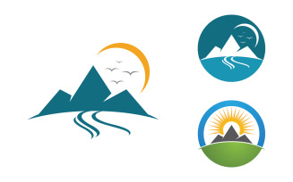 Mountain hill logo Vector icon design illustration v.30