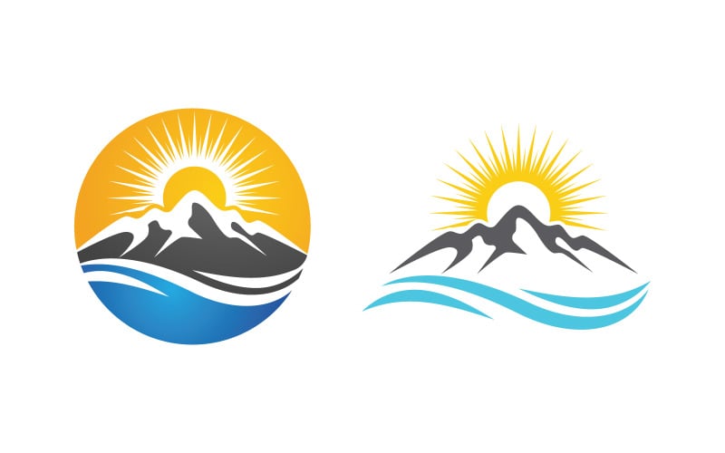 Mountain hill logo Vector icon design illustration v.32 Logo Template