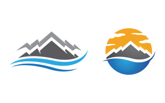 Mountain hill logo Vector icon design illustration v.34